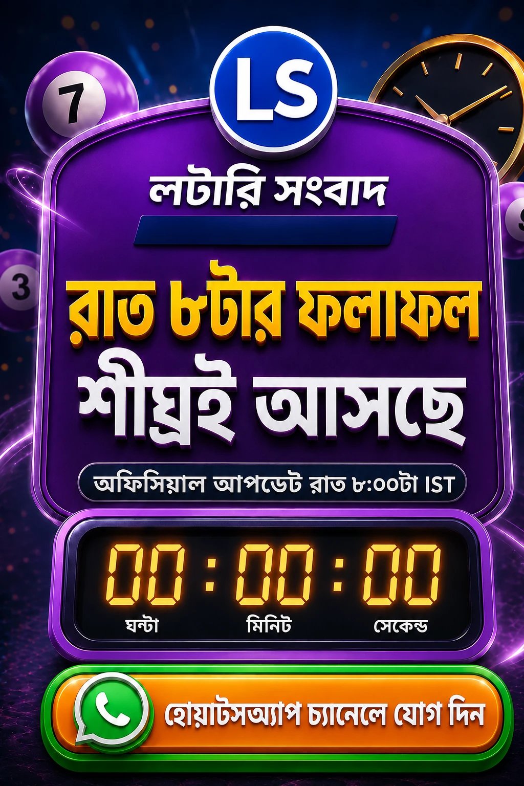 লটারি সংবাদ রাত ৮টা শীঘ্রই আসছে